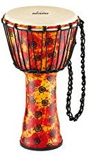 Nino Percussion Rope Tuned Djembe - Sehr großes Musikinstrument für Kinder ab 5 Jahren - Mit Ziegenfell - Kunststoff, Mehrfarbig (NINO-PDJ1-M-G)