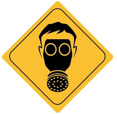 FahnenMax Autoaufkleber Sticker Achtung Gasmaske Aufkleber