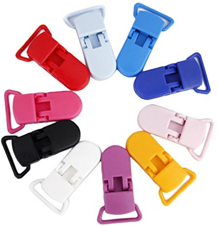 Lot de 10pcs Clip Pince pour Attache-sucette Bretelle Accessoire DIY Couleur Mélangée