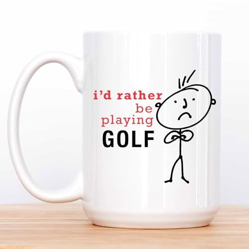 60 Second Makeover Limited Mens I'd Rather Be Playing Golf Man Mug Big Mug 15oz Dad Fathers Day Christmas Uncle Present Golfer