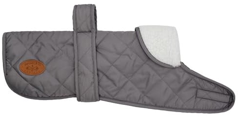Banbury & Co Waterproof Dog Jacket, Quilted Thermal Fleece Lined Winter Rain Coat, Outdoor Winter Pet Apparel for Dogs, Adjustable All Weather Dog Coat Pet Jacket - Grey, Large