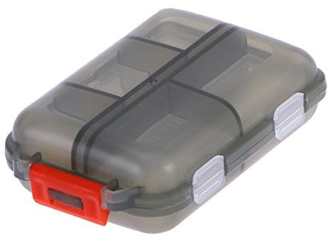 ROSENICE Pillendose Reise-Portable-Pillen-Fall im Freien mit 10 Fächern Double Layer Drug Seal Containerhalter (Grau)