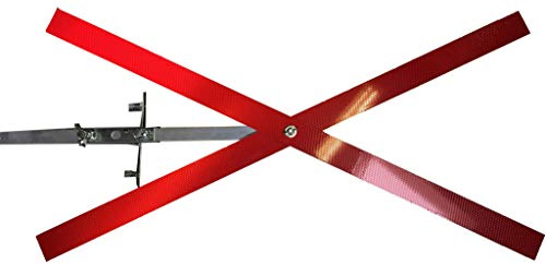 UvV Auskreuzvorrichtung drehbare Halterung 1m Dibond Kreuz RA2 Reflexfolie rot