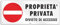 Cartello cm 30x12 - Proprietà Privata Divieto di Accesso (PVC spessore 1 mm con 4 fori)