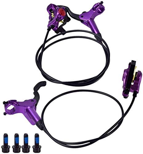 HB-875 Mountainbike Hydraulische Vordere Hintere Scheibenbremse 22mm-MTB-Fahrrad Radfahren Links Rechts Bremshebel Kit Bremssattel Hydrolische Scheibenbremsen (Lila)