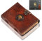 Urban Leather Buch - 3 Mond Dunkelbraun Tigerauge Tagebuch - Edelstein besetzt Handgemacht Jahrgang Notizbuch schreiben Veranstalter, Ungefüttert