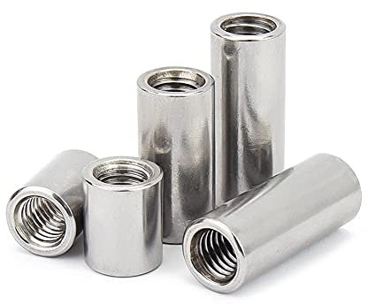 BOZONLI M8 Manicotti Filettati Rotondi, Dadi di accoppiamento tondi, Giunto rotondo per raccordi in acciaio inox(M8×12×30mm,2 pcs)