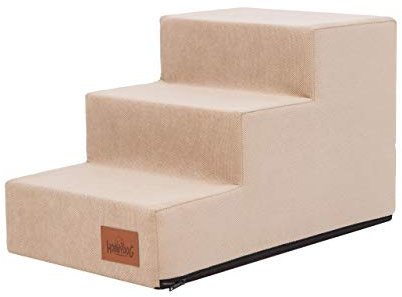 Hobbydog Hundetreppe, Savoy, In Zwei Größen,Antirutsch,Beständig M(3 Stufen 50x30x30cm), Beige