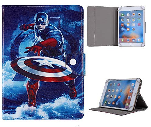 Disney Heroes Cartoon Character Kids Tablet Case For ~ Apple iPad 8th Generation 2020 10.2 inch Cover (Captain America)
