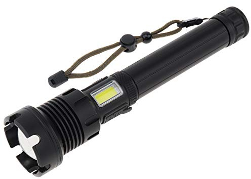SecurityIng Lampe torche tactique ultra puissante 7 modes rechargeable USB zoomable LED avec micro charge et batterie 26650 pour la chasse et le camping (10)