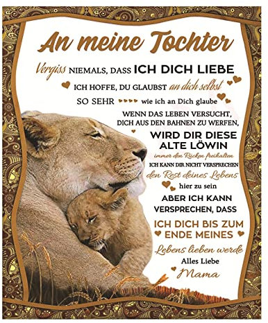 Kuscheldecke Personalisierte Decke Geschenk An Meine Tochter Von Mama,Mutter Zu Tochter Brief Decke,Super Weiche Decke Flanell für Tagesdecke Wohnzimmerdecke Tv-Decken,Mutter zu Tochter H,150*200CM