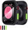 Hülle mit Panzerglasfolie für Apple Watch 45mm Series 7/8/9, Qianyou Silikon Gehäuse mit Kratzfest Displayschutz Ultra Dünn TPU Schutzhülle Bumper Case für iWatch Series 7/8/9 45mm-Schwarz