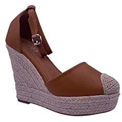 STILL Scarpe Donna Zeppa Corda Tacco Alto Estate Cinturino Caviglia Moda Mare B131 (Camel, Numeric_38)