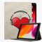 YENDOSTEEN For iPad Case Fit 2018/2017 iPad 9.7 6th/5th Generation,Heart Red Headphones Drawing Case Slim Shell Cover For iPad 9.7 inch