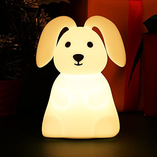 ZKLiLi Cute Cat Lamp, Night Light for Girls Bedroom, Kitty Lamp Birthday Gifts for Kids Baby Toddler Teen Portable Silicone Kawaii Nightlight Nursery Room Decor (Rabbit)