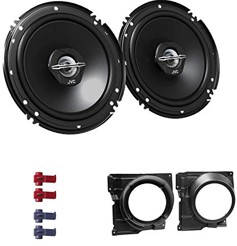 JVC CS-J620X Auto Lautsprecher 16,5 cm mit Einbauset passend für VW Volkswagen Polo (6N2) 1999-2001 Türen vorne 600 W 165mm 2 Wege Koax