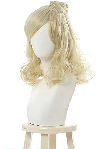 CHALKSEA Anime Cosplay Perücke,Animal Crossing Isabelle Perücke,Blonde Long Wavy Perücke,Mit Kostenloser Perückenkappe,Für Party Alltag Halloween Perücke Cosplay, Anime-Fan-Geschenk