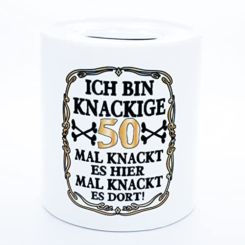 Ich bin knackige 50 Jahre Geldgeschenk lustige Spardose Sparschwein Sparbüchse Sparkasse Spaß Geld Geschenk Verpackung zum Geburtstag Deko Geburtstagsgeschenk für Mann Frau Geschenkbox Geburtstagsdeko