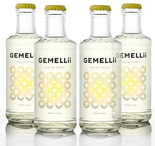 GEMELLii Indian Tonic Water, 4x 200ml Flaschen, natürliche Inhaltsstoffe, mit Agavendicksaft gesüßt, Made in Italy