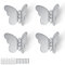 HASLED Silber Mantelhaken, 4 Stücke Garderobenhaken Modern, Kreative Schmetterlings Kleiderhaken, Wandhaken für Dekoration und Aufbewahrung