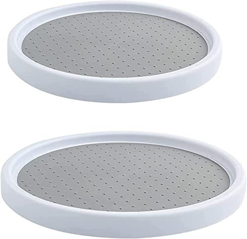 BAFAFA Gewürzregal Kühlschrank Drehteller, 2 Stück Küchen Organizer Drehscheibe Gewürzkarussell Dosenregal Rund Tablett für Kühlschrank Küchenschrank Arbeitsplatte Schrank (25cm & 30cm)