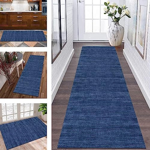 Küchenteppich Läufer Teppich Flur rutschfest Teppichmatten Lang Küchenläufer 50X80CM Blau Abstrakt Korridor Teppichläufer Waschbar Meterware Teppich Küchen Matten Wohnzimmer Schlafzimmer Esszimmer