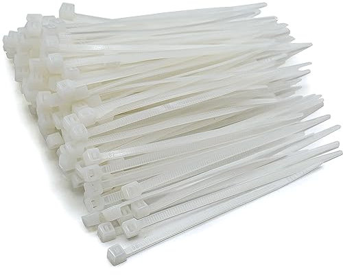 MgcTolBox Collier de Serrage Plastique 100 * 3.6 mm, Petit Serre Cable Blanc, Attache Câble en Nylon Pour Cable Management | Blanc | 200 Pcs