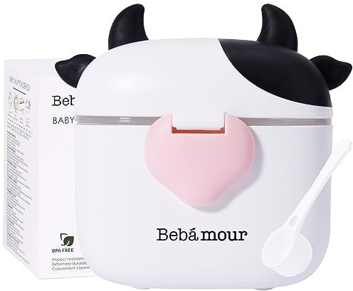 Bebamour Milchpulver Portionierer 460ML Formelspender mit Schaufel und Nivellierer, tragbare Aufbewahrungsformel, Behälter für Reisen, nicht verschüttet,Black new