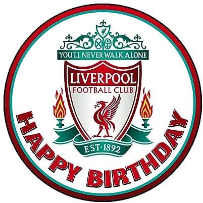YummyArt Edible Cake Topper - edible cake decorations 20cm diameter edible cake toppers compatible with liverpool cake toppers and decorations edible football cake toppers edible