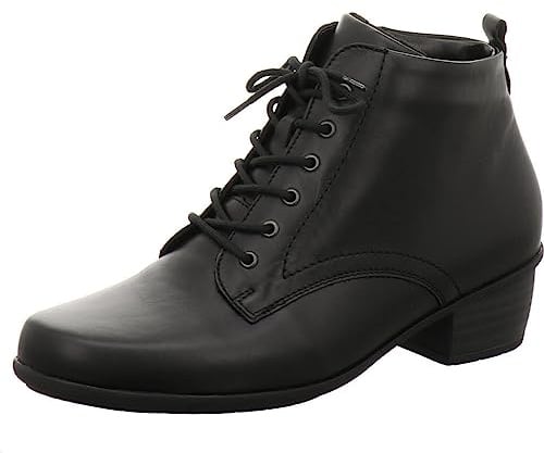 Waldläufer Stiefelette Haifi 967809-102-001, Glattleder, Schwarz, Reißverschluss, Weite H, Fußbett zum Wechseln Schwarz