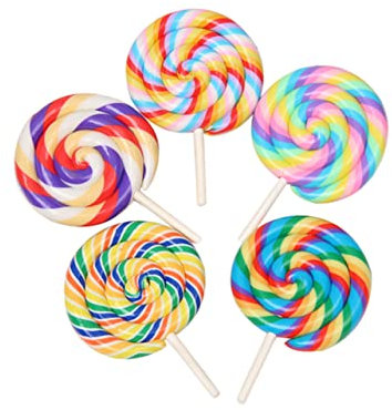 Warmhm 5st Lutscher-sauger Wirbeln Verzaubert Süßigkeiten Lutscher Partygeschenke Bunter Lollipop-charme Gefälschtes Essen Lutscher-verzierungen Lutscher-ornament Groß Kind Lebensmittel