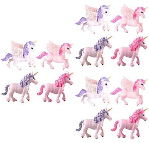Yardwe Kleine Pferde 12 Stk Pegasus-einhorn Tierische Sammelfigur Mini-ornament Mini-figuren Einhorn-modell Einhorn Tortenaufleger Auto Armaturenbrett Dekoration Gartentierstatue Puppe Sukkulenten Pvc
