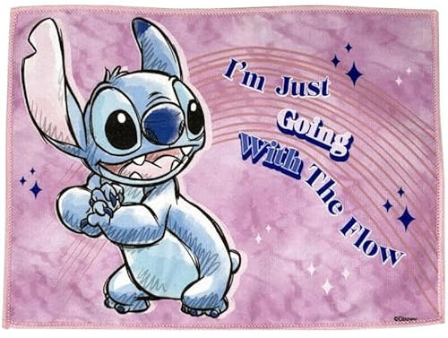 Tovaglietta Lilo & Stitch per la Colazione, Sottopiatto per Bambini in Tessuto 40x30 cm. Rosa