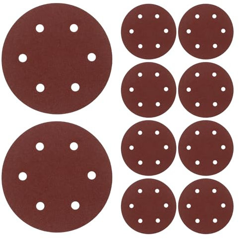 Dnyta 10pcs 80 Grits Sandpaper Sanding Discs 6 Hook and Loop Sanding disc 9 Inch 9 Inch Orbital Sander Sandpaper for Random Orbit Sander