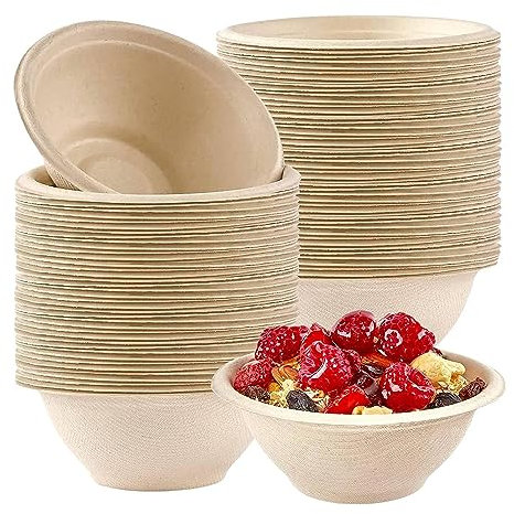AWAOVV 100 desechables para sopa, 350 ml, platos de sopa, de cartón, desechables, platos de papel desechables, platos de papel redondos, para sopa, para sopa,
