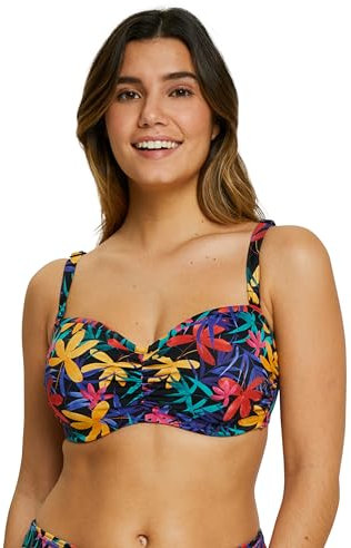 SANS COMPLEXE Island Dream_98FAK52 Haut de Bikini, Florale Noir, 95D Femme