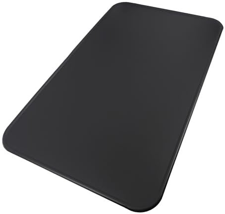 BAUSTER® Kaminbodenplatte aus Metall – Hitzeschutz für Kamin & Ofen – Pulverbeschichtet – Schwarz, Graphit oder Kupfer – 80x49 / 50x60 / 60x80 cm – Funkenschutzplatte (Schwarz, 80x49cm)