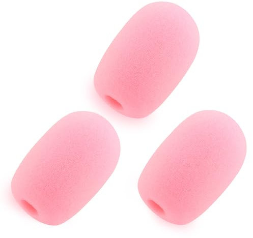 LEFXMOPHY Pink Windscreen for Razer BlackShark V2 / V2 Pro / V2 X/Kaira Pro Gaming Headset Microphone Pop Filter Mic Foam Cover, 3-Pack
