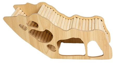 ＡＷＨＡＯ Hamsterhaus aus Holz, Hamster Versteck Kauspielzeug Zubehör, Hamsterversteck mit Treppe, Hamster Spielzeug, Haus für Kleine Haustiere, Hamster, Chinchilla, Rennmäuse, Zwerghamster, Stil c