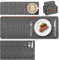 Witnewrage Tischsets Filz, Platzsets Abwaschbar, Rutschfest Platzdeckchen, 19er Set: 6 Abwaschbar, 6 Untersetzer, 6 Bestecktasche, 1 Aufbewahrungsbox - Mittelgrau