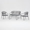 Home Detail Sona Garden Rope Lounge Set, 4 Seater Scandinavian Wicker Outdoor Garden Furniture with Glass Table Top, Grey