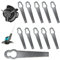 Lame Coupe Bordure, shallyong Lot de 10 Lames de Rechange pour Coupe Bordure Metal, Lame Tondeuse Gazon, Remplacement des Lames de Strimmer d'Herbe