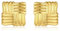 Ohrstecker Gold Ohrringe Damen, Groß Statement Ohrringe mit Streifen, Quadratische Ohrringe Vergoldet, Hypoallergen Leicht Schmuck Damen, Geschenke für Frauen