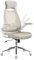 SONGMICS Bürostuhl, Drehstuhl, Chefsessel mit klappbaren Armlehnen, Kopf- und Lendenstütze, neigbar, Netzoberfläche, cappuccinobeige OBN086K01