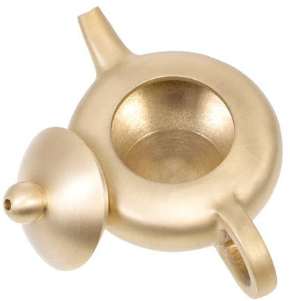 Mikinona Small Teapot Mini Teapot Gold Decor Teapot Desktop Decor Tabletop Decor Teapot with Grip Brew Tea Infuser Pot Vintage Decor Teapot Craft Ornament Copper Xuande Stove Zen Office