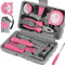 24 Pcs Home Repair Tool Kit General Household Hand Toolbox Set with Storage Case DIY Tools Hammer and Allen Key Set with Electrical Tape Screwdriver Test Pen Plier Bits for Men Women & Beginner