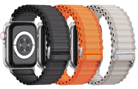 Ocean - Correa de nailon para Apple Watch-Trail de 38 mm, 40 mm, 41 mm, 42 mm, 44 mm, 45 mm, 46 mm, 49 mm, correa de nailon suave transpirable para series 10, 9, 8, 7, 6, 5, 4, 3, 2, 1, SE Ultra