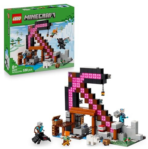 LEGO Minecraft La Mina del Pico - Juguete Interactivo - Figuras Inc. Alex, Minero y Jinete Arácnido Errante - Decoracion Habitacion y Sala de Juegos - Regalo Gamer para Niños y Niñas de 8+ Años 21277