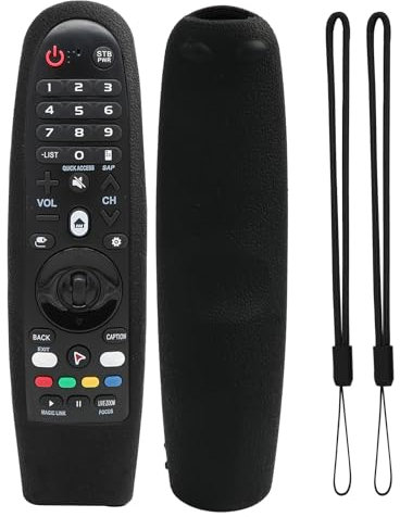 FunWorth Funda de Silicona para Mando a Distancia (2 Unidades), Compatible con LG AN-MR600/MR650/MR18BA/MR19BA/MR20GA Magic Smart TV Remote, a Prueba de Golpes, Antideslizante y con cordón