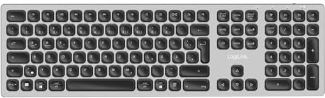 Logilink ID0213 - Kabellose Multi-Device Tastatur mit BT 5.0, Aluminium Design
